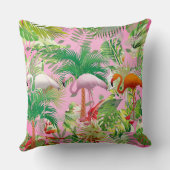 フラミンゴスイントロピカルシーン装飾用クッション クッション (裏面)