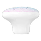 フラミンゴスインラブ抽象芸術様式化水波 セラミックノブ (側面)