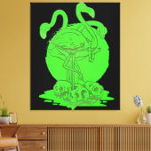 フラミンゴスカルハロウィーン |フラミンゴの恋人へのプレゼント キャンバスプリント (インサイチュ (リビング))