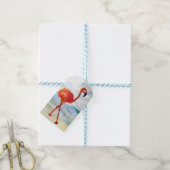 フラミンゴスケッチカスタムギフトラベル ギフトタグ (より糸付き)