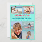 フラミンゴススタークリスマスフォトコラージフラットカード シーズンカード (正面)