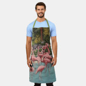 フラミンゴスタイリッシュス エプロン (着用した状態)