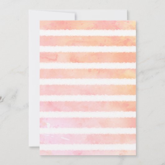 フラミンゴストライプベビー赤ちゃんシャワー動物の名前ゲーム 招待状 (裏面)