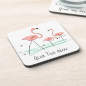 フラミンゴストリオ2文字コースター コースター (左側)