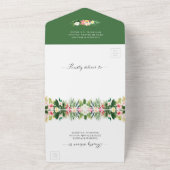 フラミンゴストロピカルパ葉ームフローラ結婚ズ オールインワン招待状 (外側)