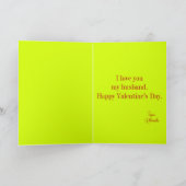 フラミンゴスネオンカラーバレンタインデー カード (内部)