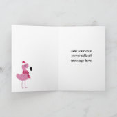 フラミンゴスノーグローブビーチメリークリスマス カード (内部)