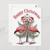 フラミンゴスハッピークリスマスサマー ポストカード (正面/裏面)