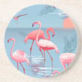 フラミンゴスパターン1 コースター (正面)