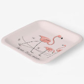 フラミンゴスピンクトリオ2文字スクエア ペーパープレート (傾斜あり)