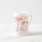 フラミンゴスピンクトリオ3名骨中国マグカップ ボーンチャイナマグカップ (正面右)