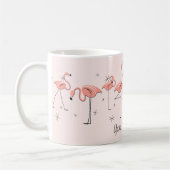 フラミンゴスピンクライン'文字'マグ コーヒーマグカップ (左)