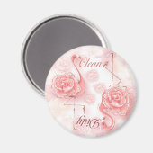 フラミンゴスピンクローズダーティクリーン食洗機 マグネット (正面/裏面)