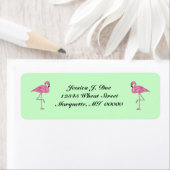 フラミンゴスピンク差出人住所ラベル ラベル (インサイチュ)