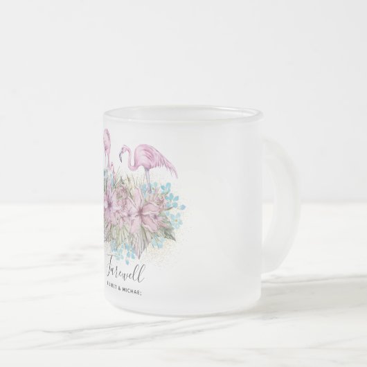 フラミンゴスフェアウェイバイオフボンボヤージギフトフレンズ フロストグラスマグカップ (正面右)