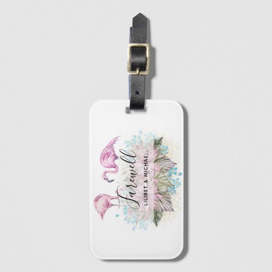 フラミンゴスフェアウェイバイオフボンボヤージギフトフレンズ ラゲッジタグ (正面縦)
