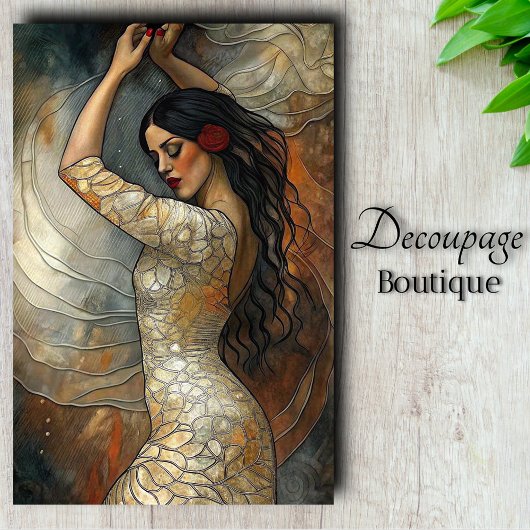 フラミンゴスペインのダンサーのデコペ 薄葉紙