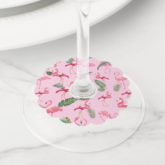 フラミンゴスラブパターン5 ワイングラスタグ (クローズアップ)