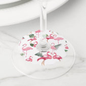 フラミンゴスラブパターン ワイングラスタグ (クローズアップ)