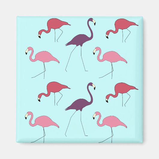フラミンゴス模様 マグネット (正面)