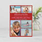 フラミンゴス熱帯クリスマスフォトコラージュカード シーズンカード (スタンド正面)