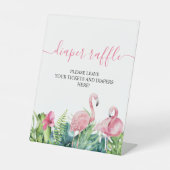 フラミンゴス熱帯シャワーおむつラッフルサイン 台座サイン (正面)