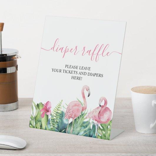 フラミンゴス熱帯シャワーおむつラッフルサイン 台座サイン (インサイチュ)