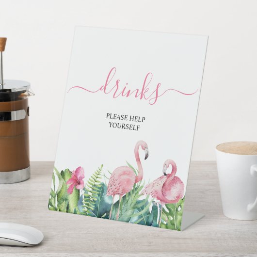 フラミンゴス熱帯シャワードリンクの看板 台座サイン (インサイチュ)
