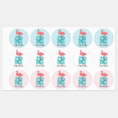 フラミンゴス熱帯ハイビスカスカスタムパーソナライズされた ラベル (シート)