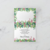 フラミンゴス熱帯ベビーシャワーサンキューカード サンキューカード (内部)