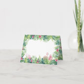 フラミンゴス熱帯ベビーシャワーサンキューカード サンキューカード (裏面)