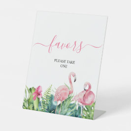 フラミンゴス熱帯性シャワーがプラス記号 台座サイン