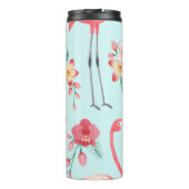 フラミンゴス熱帯花の水彩パターン タンブラー (裏面)