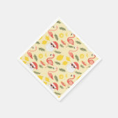 フラミンゴス&サンタクリスマス7月のパーティー スタンダードカクテルナプキン (角)