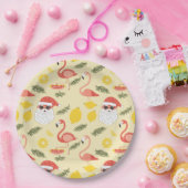 フラミンゴス&サンタクリスマス7月のパーティー ペーパープレート (パーティー)