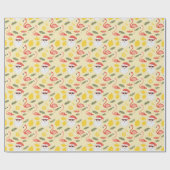 フラミンゴス&サンタ7月のクリスマス ラッピングペーパー (フラット)