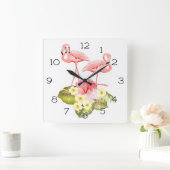 フラミンゴス スクエア壁時計 (ホーム)