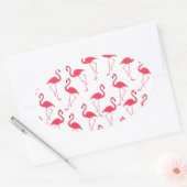フラミンゴス 楕円形シール (封筒)