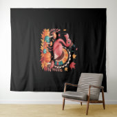 フラミンゴターキーキュートフラミンゴターキー秋リーフタ タペストリー (インサイチュ(横))