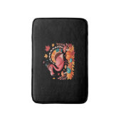 フラミンゴターキーキュートフラミンゴターキー秋リーフタ バスマット (正面縦)