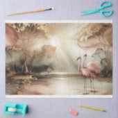 フラミンゴティッシュペーパーデコップギフトラッピング 薄葉紙 (クラフト)