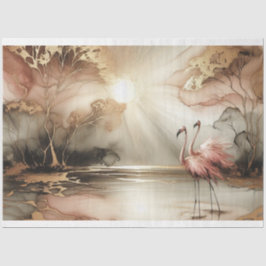 フラミンゴティッシュペーパーデコップギフトラッピング 薄葉紙