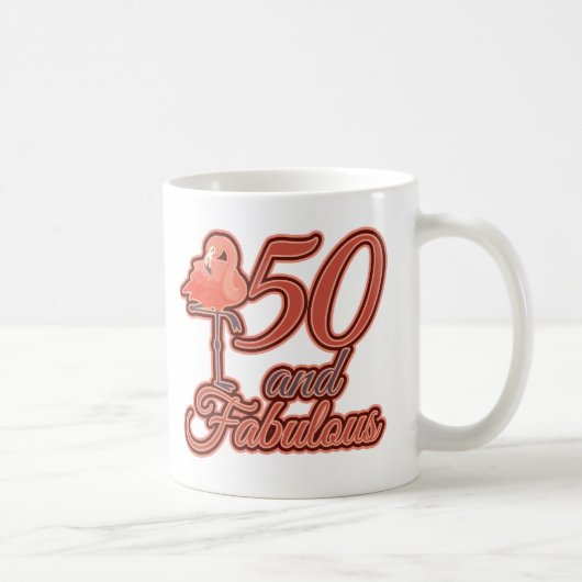 フラミンゴテーマ50と素晴らしい50誕生日 コーヒーマグカップ (右)