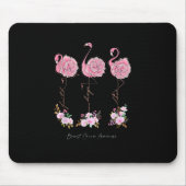 フラミンゴデイジー信仰ホープ愛の乳がん認識 マウスパッド (正面)