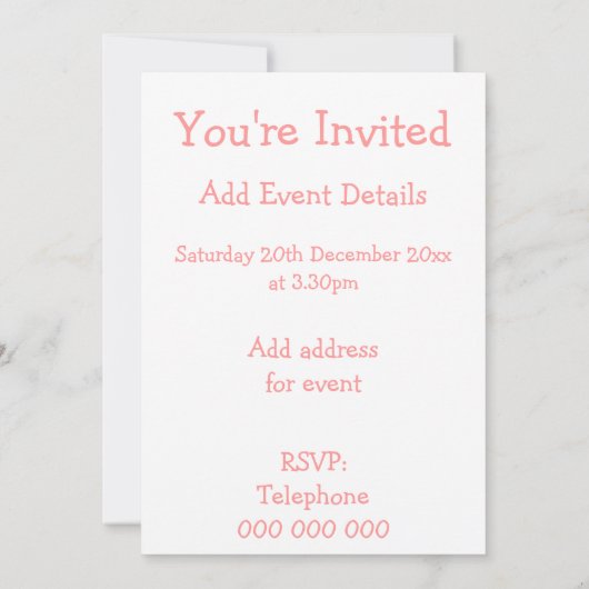 フラミンゴデザイン任意大事な行事 招待状 (裏面)