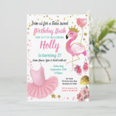 フラミンゴトゥトゥ バレリーナ ガール 誕生日パーティー 招待状 (スタンド正面)