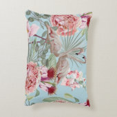 フラミンゴトレンディー花柄ブルー アクセントクッション (裏面(縦))