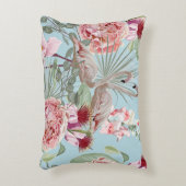 フラミンゴトレンディー花柄ブルー アクセントクッション (正面(垂直))