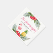 フラミンゴトロピカルその女の子の赤ちゃんシャワー スタンダードカクテルナプキン (角)