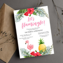 フラミンゴトロピカルその女の子の赤ちゃんシャワー